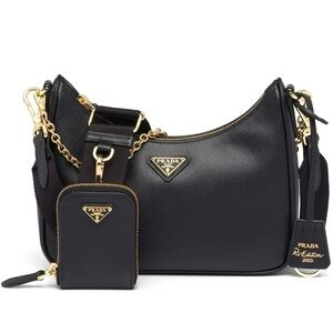 New Prada Re-Edition 2005 Black Saffiano Leather Bag
